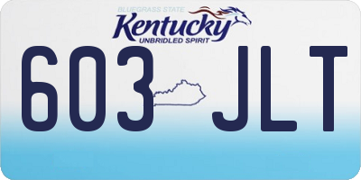 KY license plate 603JLT