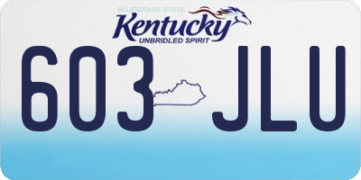 KY license plate 603JLU
