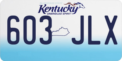 KY license plate 603JLX