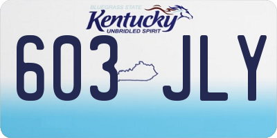 KY license plate 603JLY