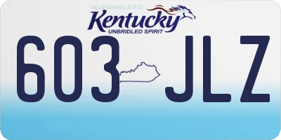 KY license plate 603JLZ
