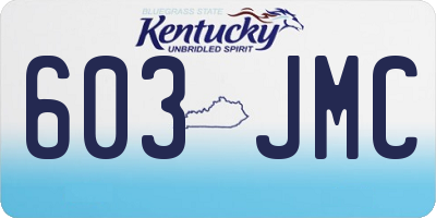 KY license plate 603JMC