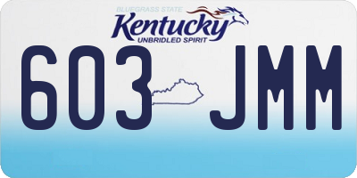KY license plate 603JMM