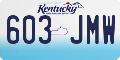 KY license plate 603JMW