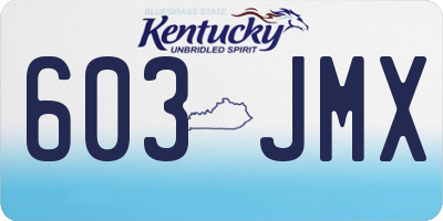 KY license plate 603JMX