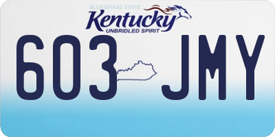 KY license plate 603JMY