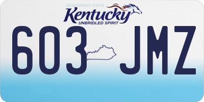 KY license plate 603JMZ