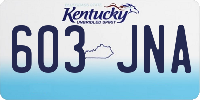 KY license plate 603JNA