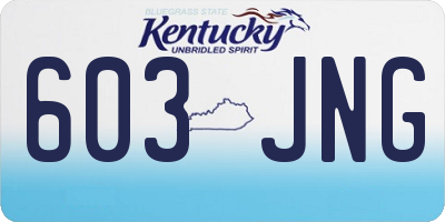 KY license plate 603JNG