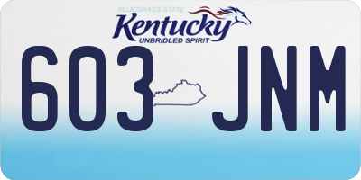 KY license plate 603JNM