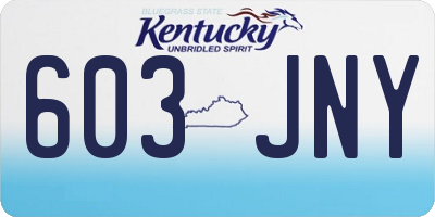KY license plate 603JNY