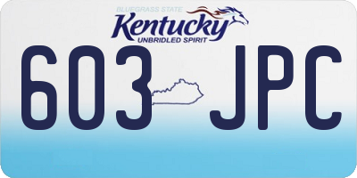 KY license plate 603JPC