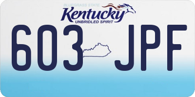 KY license plate 603JPF