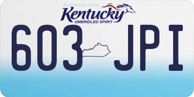 KY license plate 603JPI