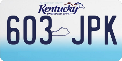 KY license plate 603JPK