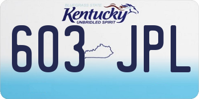KY license plate 603JPL