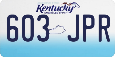 KY license plate 603JPR