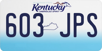 KY license plate 603JPS