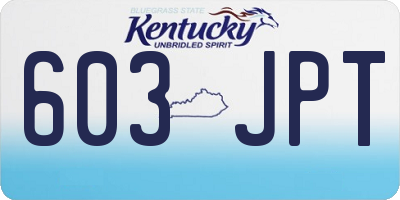 KY license plate 603JPT