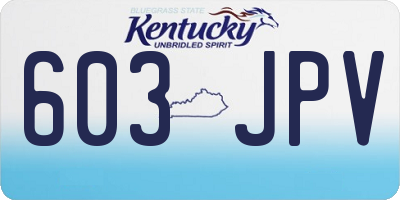 KY license plate 603JPV