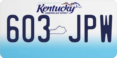 KY license plate 603JPW
