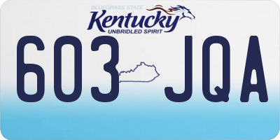 KY license plate 603JQA