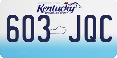 KY license plate 603JQC