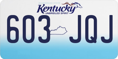 KY license plate 603JQJ