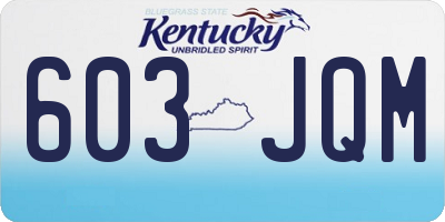 KY license plate 603JQM