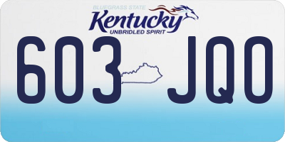 KY license plate 603JQO