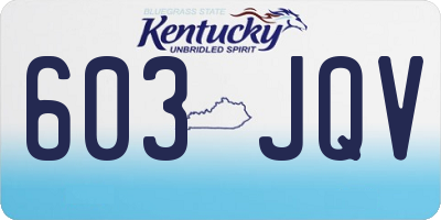 KY license plate 603JQV