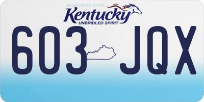 KY license plate 603JQX