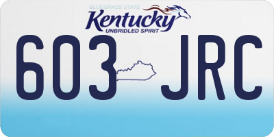KY license plate 603JRC
