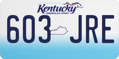 KY license plate 603JRE
