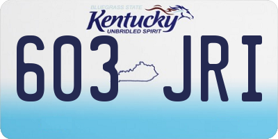 KY license plate 603JRI
