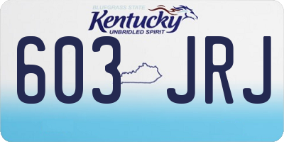 KY license plate 603JRJ