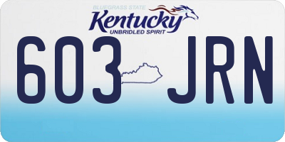 KY license plate 603JRN