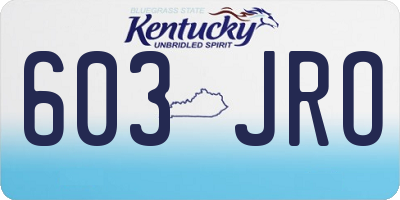 KY license plate 603JRO