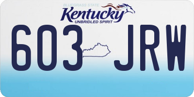 KY license plate 603JRW