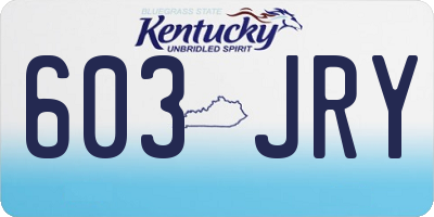 KY license plate 603JRY