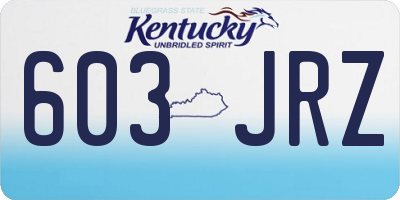 KY license plate 603JRZ