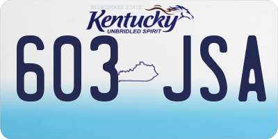 KY license plate 603JSA