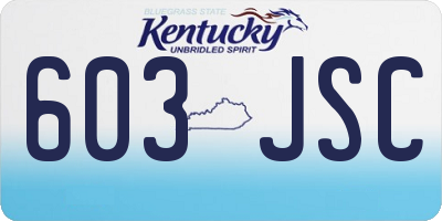 KY license plate 603JSC