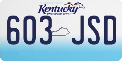 KY license plate 603JSD