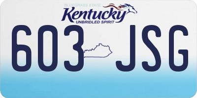 KY license plate 603JSG