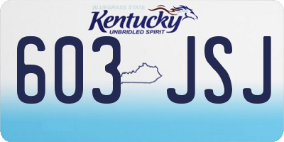 KY license plate 603JSJ