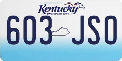 KY license plate 603JSO