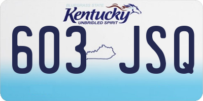 KY license plate 603JSQ