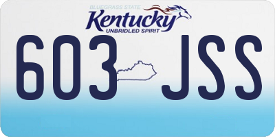 KY license plate 603JSS