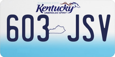 KY license plate 603JSV